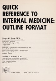 Cover of: Quick reference to internal medicine: outline format