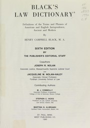 Cover of: BLACK'S LAW DICTIONARY