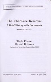 Cover of: The Cherokee removal: a brief history with documents