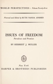 Cover of: Issues of freedom: paradoxes and promises.