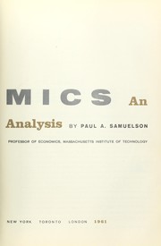 Cover of: Economics: an introductory analysis