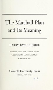 Cover of: The Marshall plan and its meaning