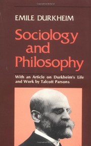 Cover of: Sociology and philosophy
