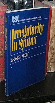 Cover of: Irregularity in syntax.