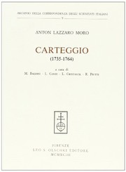 Cover of: Carteggio (1735-1764)