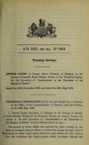 Cover of: Specification of Joseph James Coleman by Joseph James Coleman
