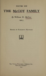 Notes on the McCoy family by McCoy, William H.