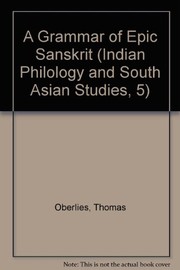 Cover of: A grammar of epic Sanskrit