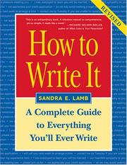 Cover of: How to Write It by Sandra E. Lamb