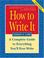 Cover of: How to Write It