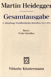 Cover of: Frühe Schriften by Martin Heidegger