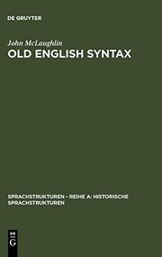 Cover of: Old English syntax: a handbook
