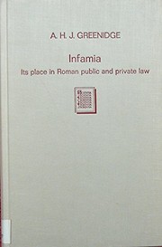 Cover of: Infamia: its place in Roman public and private law