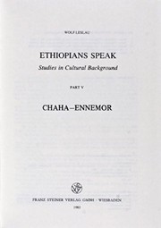 Cover of: Ethiopians Speak: Studies in Cultural Background, Chaha-Ennemor