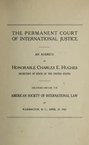 Cover of: The Permanent court of international justice.
