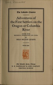 Cover of: Adventures of the first settlers on the Oregon or Columbia River