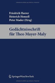 Cover of: Gedächtnisschrift für Theo Mayer-Maly (German Edition)
