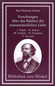 Cover of: Forschungen über das Räthsel der mannmännlichen Liebe (Bibliothek rosa Winkel)