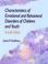Cover of: Characteristics of Emotional and Behavioral Disorders of Children and Youth (7th Edition)