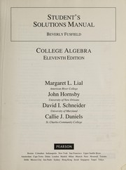 Cover of: Student's Solutions Manual College Algebra