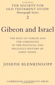 Gibeon and Israel by Joseph Blenkinsopp