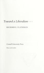 Cover of: Toward a liberalism--