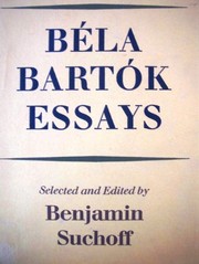 Cover of: Béla Bartók essays