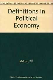 Cover of: Definitions in political economy