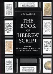 The Book of Hebrew Script by Ada Yardeni