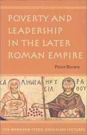 Cover of: Poverty and Leadership in the Later Roman Empire (Menahem Stern Jerusalem Lectures)