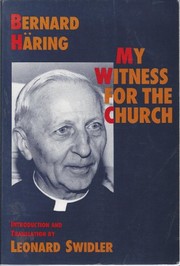 Cover of: My witness for the church