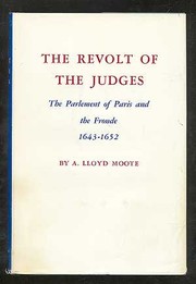 Cover of: The Revolt of the judges by Alan Lloyd Moote