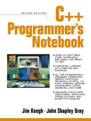 Cover of: C++ programmer's notebook