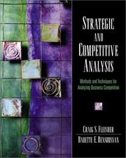 Cover of: Strategic and Competitive Analysis: Methods and Techniques for Analyzing Business Competition