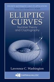 Elliptic Curves by Lawrence C. Washington