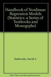 Handbook of nonlinear regression models by David A. Ratkowsky