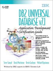 DB2 universal database v7.1 application development by Steve Sanyal, David Martineau, Kevin Gashyna, Michael Kyprianou