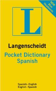 Cover of: Langenscheidt's Pocket Dictionary Spanish by K g langenscheidt