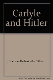 Cover of: Carlyle and Hitler.