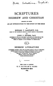 Cover of: Scriptures Hebrew and Christian: Arranged and Edited for Young Readers as an ...