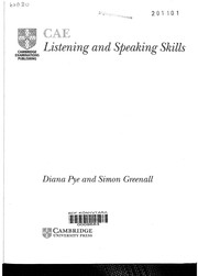 Cover of: CAE Listening and Speaking Skills Student's book (Cambridge Cae Skills) by Diana Pye, Simon Greenall