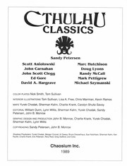 Cover of: Cthulhu Classics (Call of Cthulhu RPG)