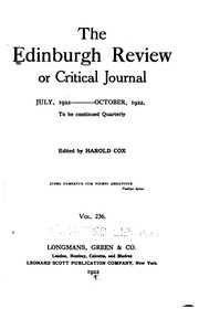Cover of: The Edinburgh Review: Or Critical Journal by Sydney Smith, Francis Jeffrey, Macvey Napier, George Cornewall Lewis, William Empson, Henry Reeve, Arthur Elliot, Harold Cox