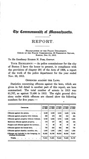 Cover of: Annual Report of the Police Commissioner for the City of Boston
