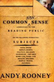 Cover of: Common nonsense / Andy Rooney.