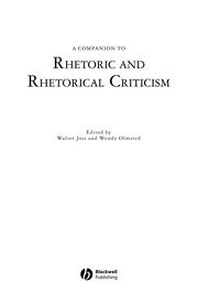 Cover of: COMPANION TO RHETORIC AND RHETORICAL CRITICISM; ED. BY WALTER JOST.