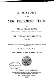 Cover of: A History of the New Testament Times: The Time of the Apostles by 