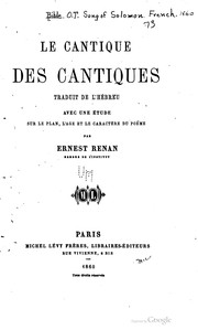 Cover of: Le Cantique des Cantiques: traduit de l'heb́reu avec une et́ude...