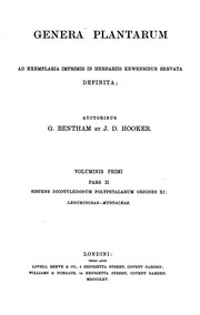 Cover of: Genera plantarum ad exemplaria imprimis in herbariis kewensibus servata definita