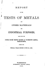 Cover of: Report of the United States Board Appointed to Test Iron, Steel and Other Metals
